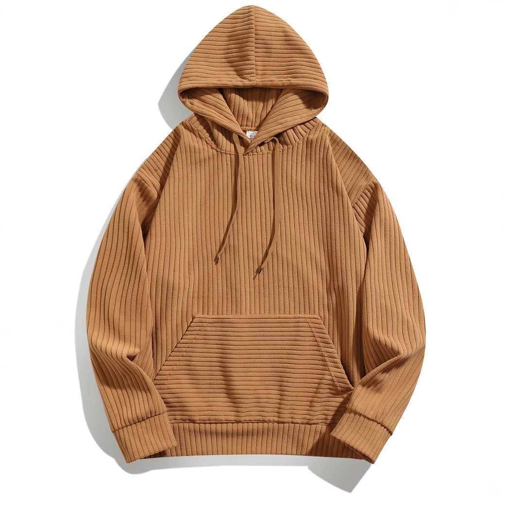 Herren Kapuzenpullover mit strukturierter Ripp-Textur und praktischen Taschen ModeGeist