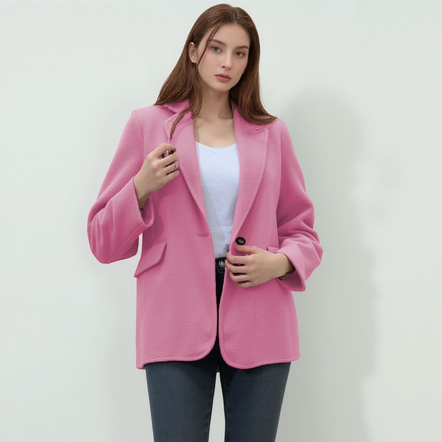 Damen elegante Boucle-Blazerjacke ModeGeist