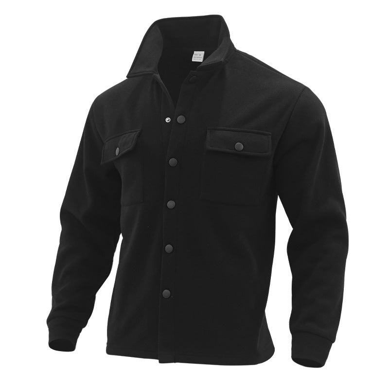 Herren lässige Hemdjacke mit praktischen Taschen und modernem Stehkragen ModeGeist