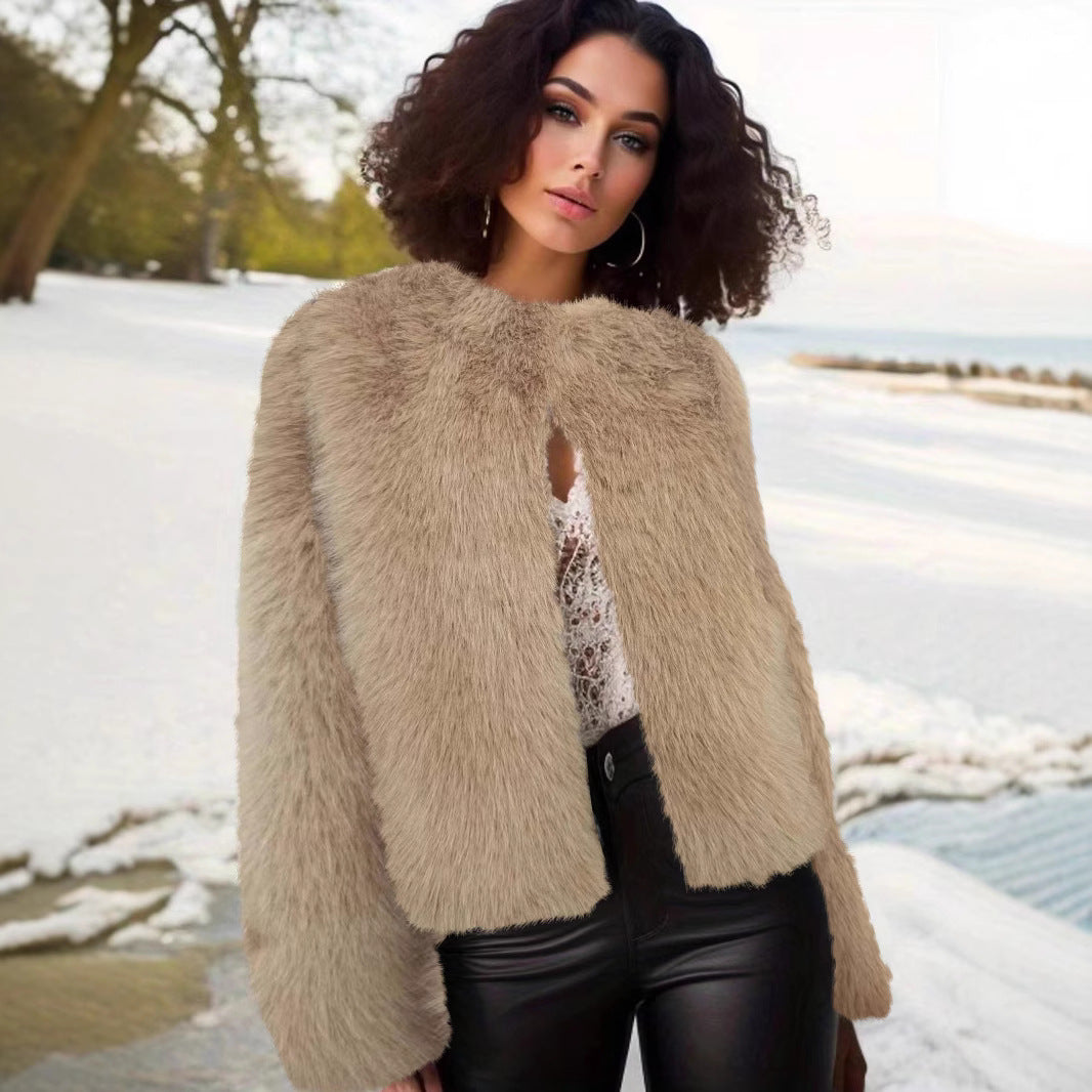 Damen flauschige Shortjacke ModeGeist