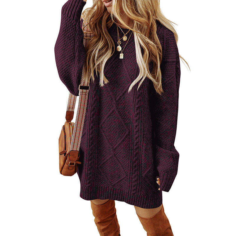 ModeGeist | Übergröße Gestricktes Sweatkleid für Damen