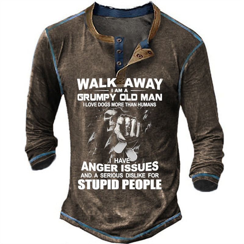 Herren Langarmshirt mit originellem Spruchdesign ModeGeist