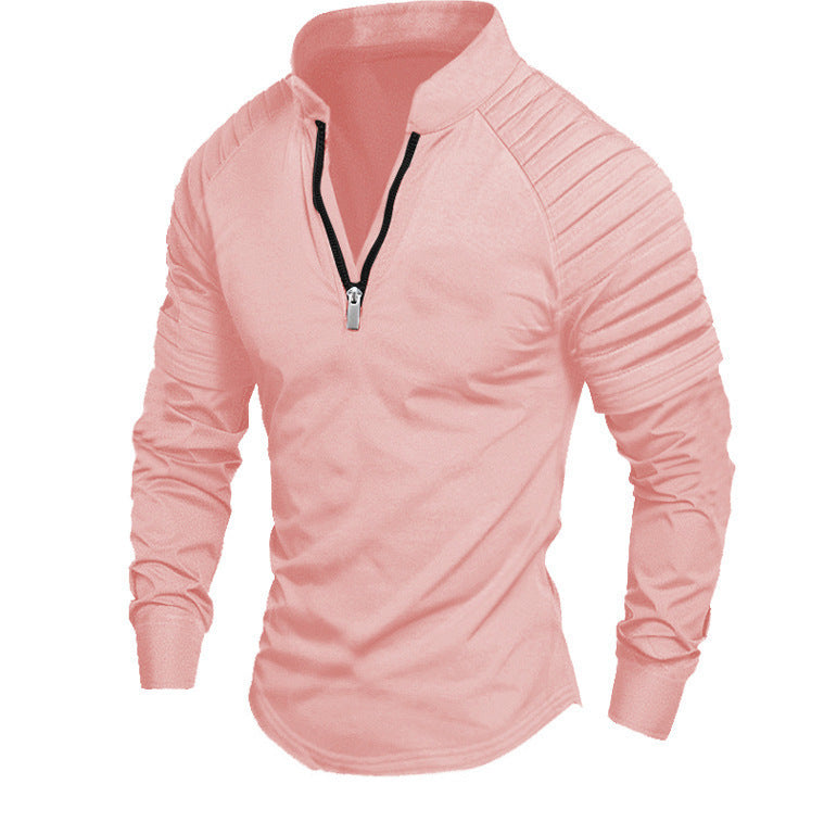 Herren Trainingsshirt mit hohem Kragen und dezentem Reißverschluss ModeGeist