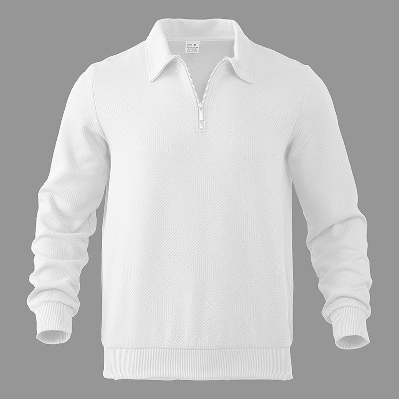 Herren Fleece Pullover mit strukturierter Oberfläche und modernen Kontrastdetails ModeGeist