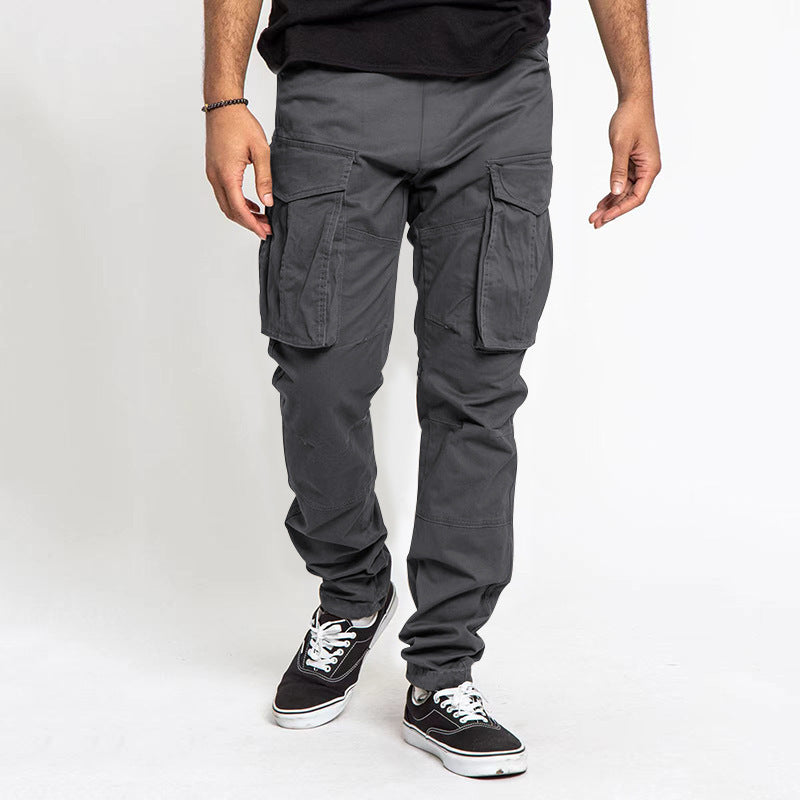 Herren modische Cargo-Hose mit multifunktionalen Taschen und elastischem Bund ModeGeist