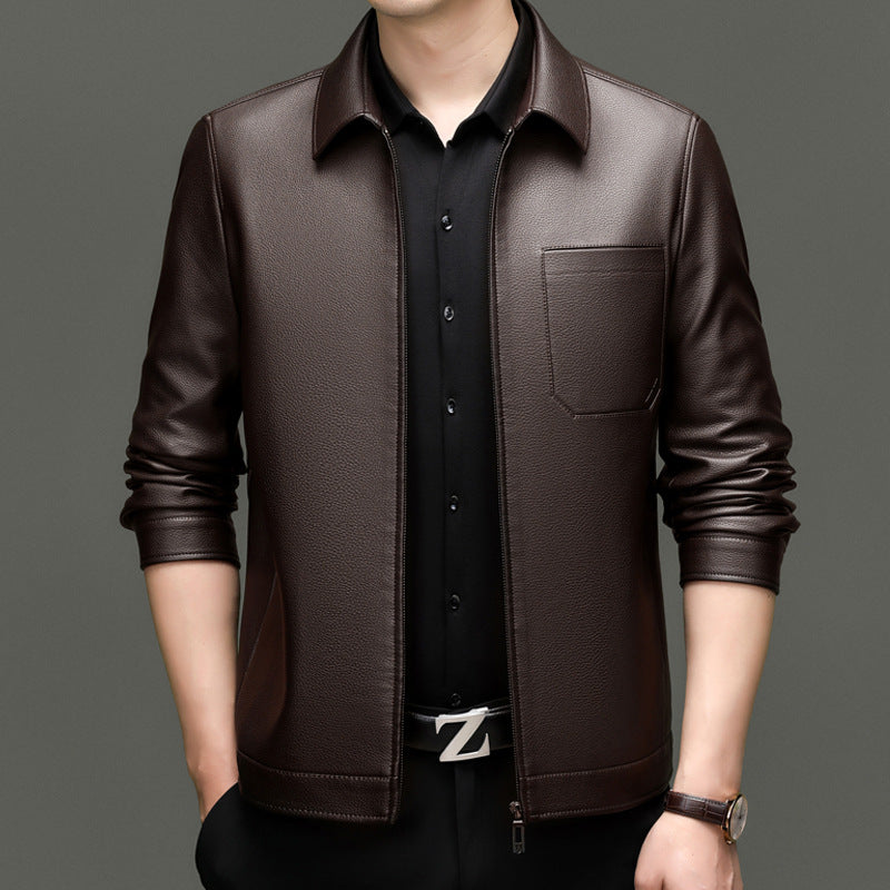 Herren Kunstlederjacke mit modernem Schnitt und praktischen Taschen ModeGeist