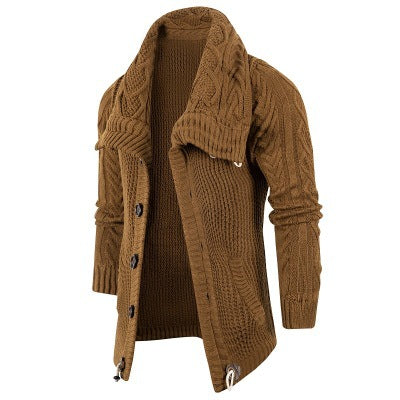 Herren Strickjacke mit Schalkragen und Holzknöpfen ModeGeist