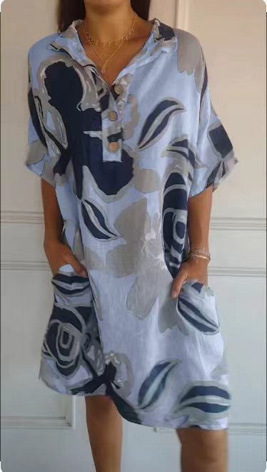 Modegeist Damen Strandkleid: lässig, mit Taschen & floralem Muster