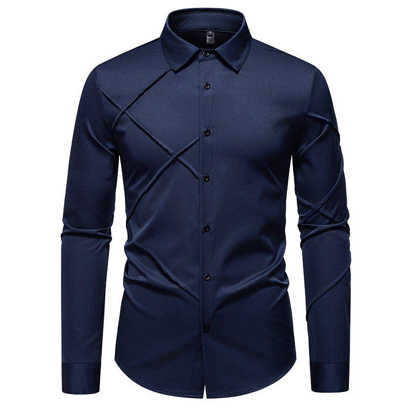 Herren Langarmhemd mit asymmetrischem Design ModeGeist