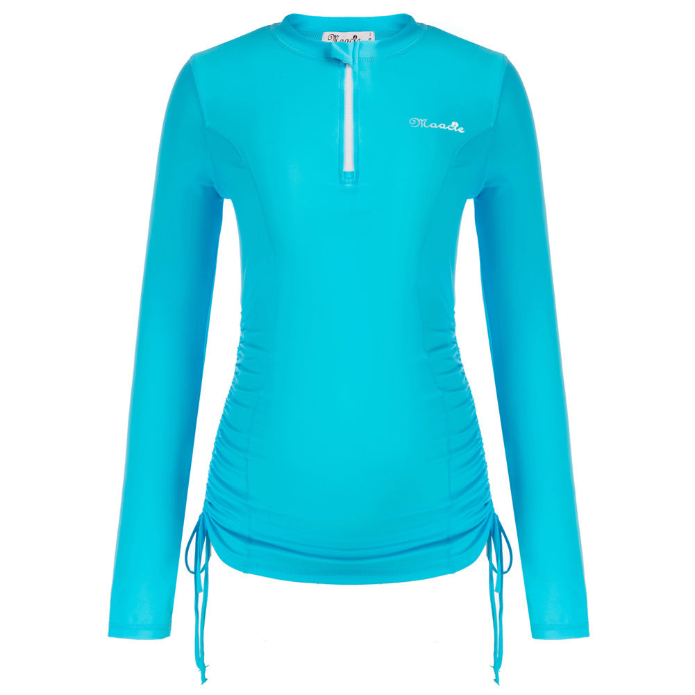 Modegeist Damen Langarm Rashguard mit UV-Schutz und Kordelzug
