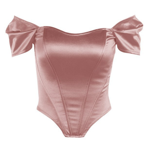 Damen Elegantes Off-Shoulder Oberteil mit Puffärmeln ModeGeist