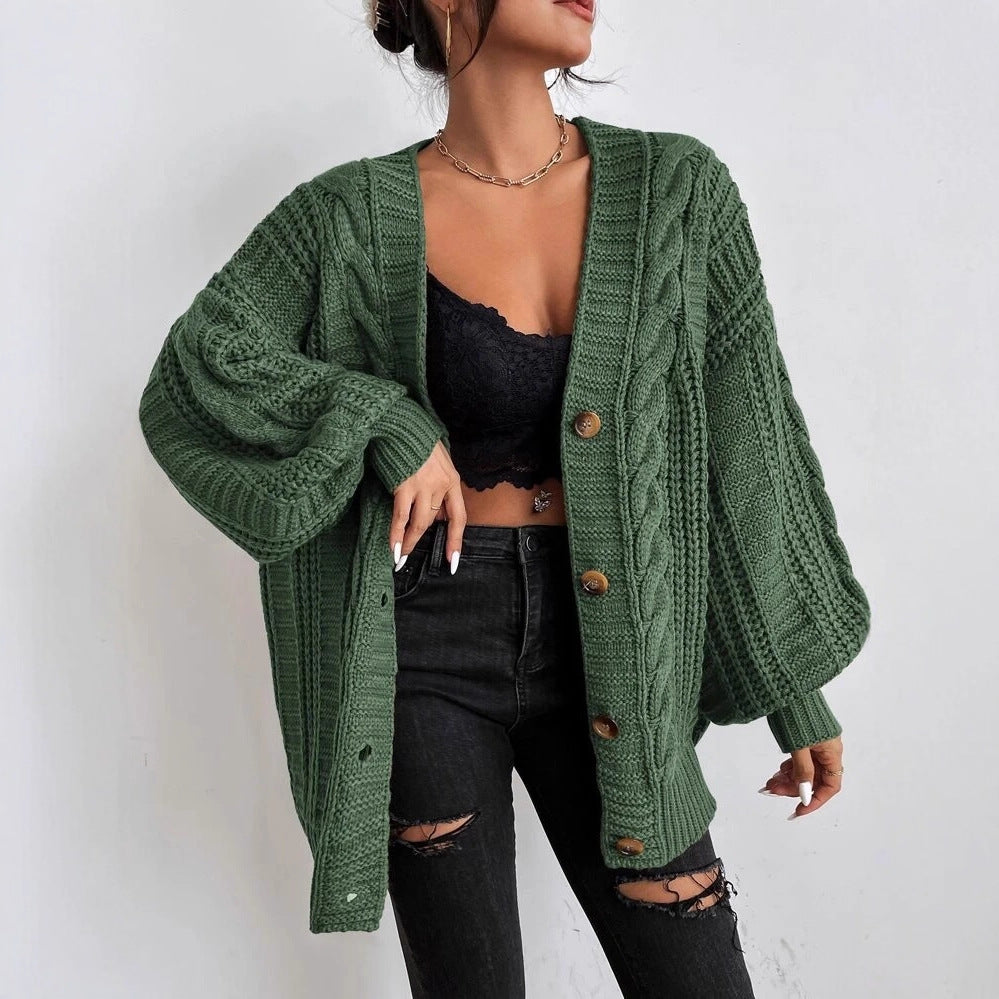 Damen Grobstrick-Cardigan mit dekorativem Zopfmuster ModeGeist