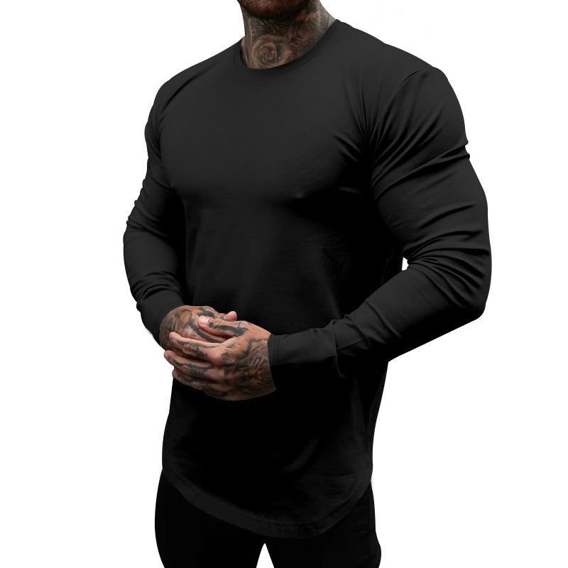 Herren Langarmshirt aus weichem, elastischem Baumwollmix mit Rundhalsausschnitt ModeGeist