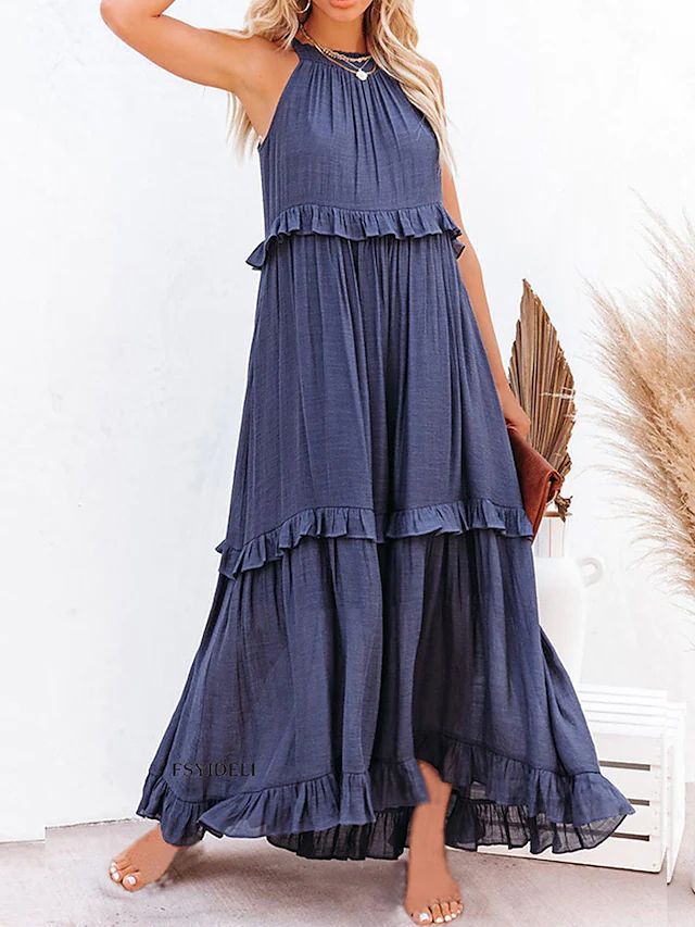 Boho Maxikleid für Damen, sommerlich mit Rüschen von MODEGEIST
