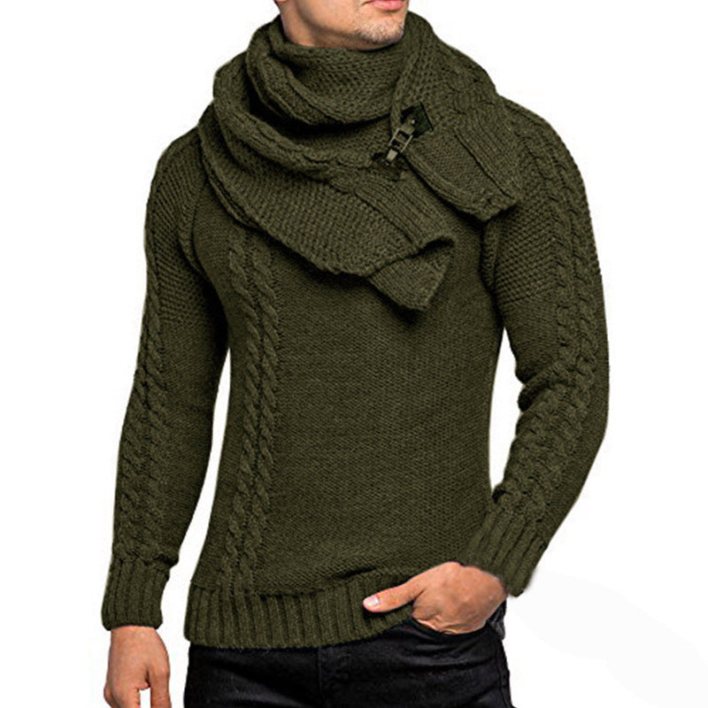 Herren Strickpullover mit schickem Schal ModeGeist