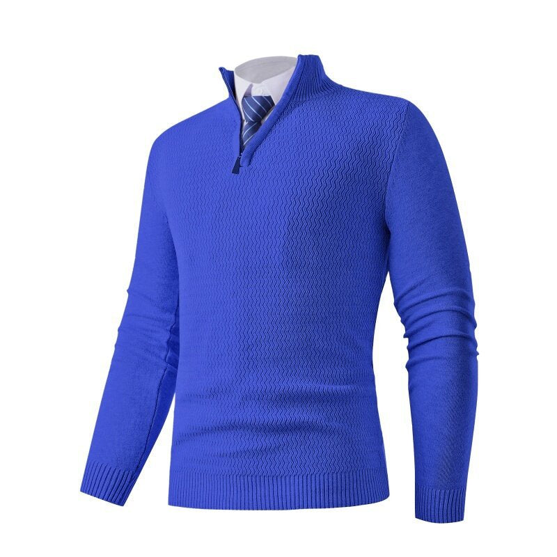 Herren Strickpullover mit modernem Stehkragen und strukturiertem Design ModeGeist