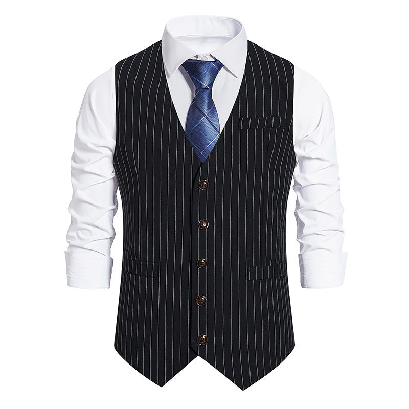 Herren elegante Anzugweste mit feinem Nadelstreifenmuster ModeGeist