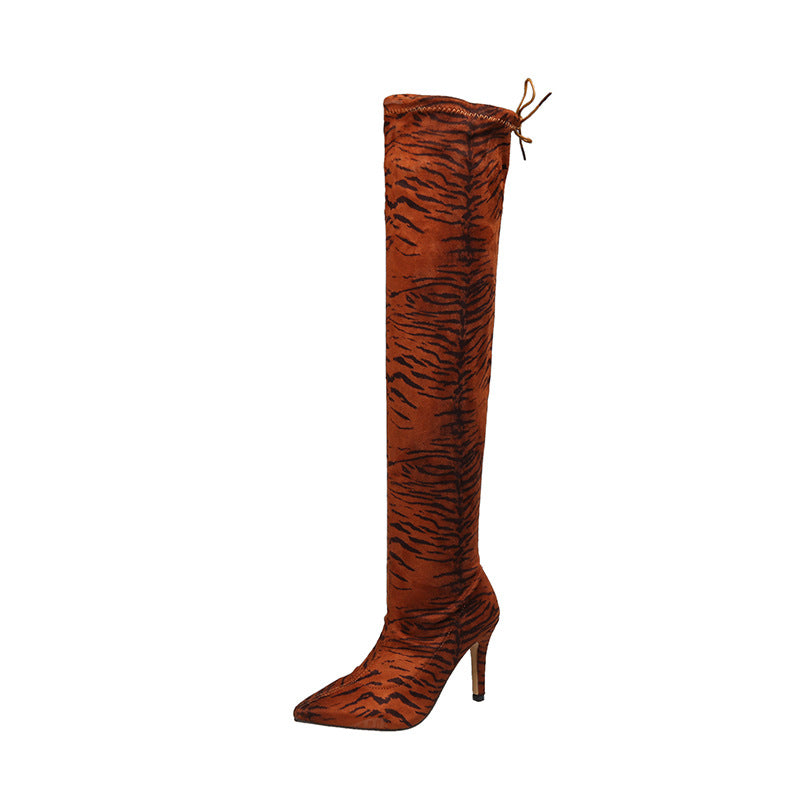 Elegante Damen-Stiefel über Kniehöhe mit hohem Absatz