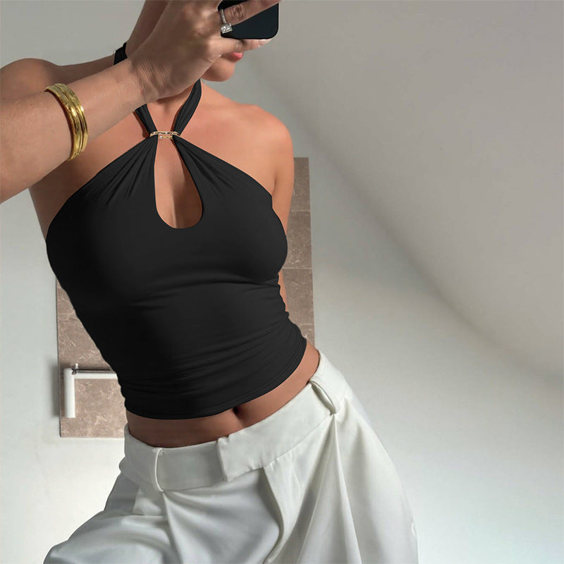 Trendiges Damen-Haltertop mit entspannter Passform und verspielten Details