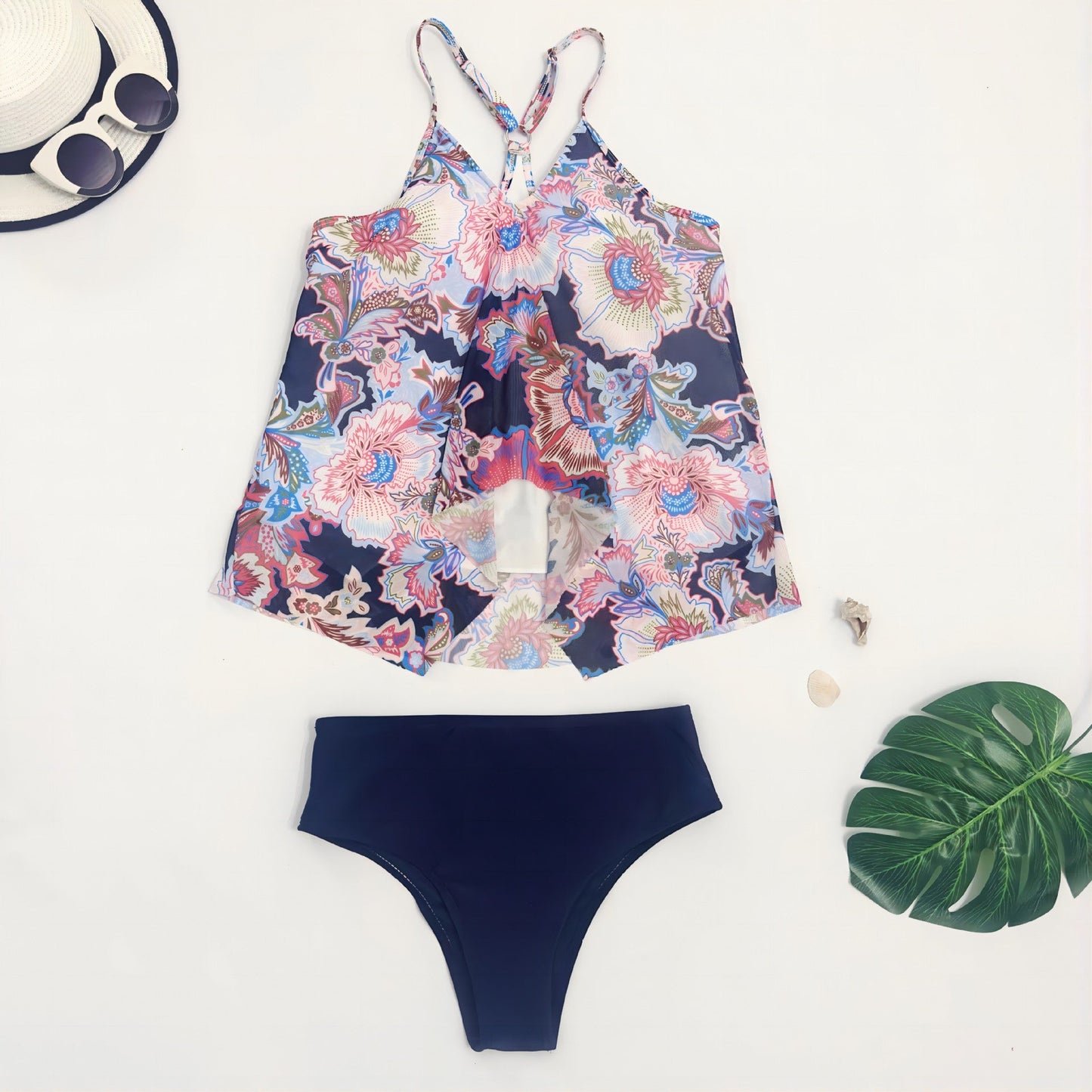 Tankini-Set für Damen mit luftigem Top und hoch geschnittenem Hose, MODEGEIST