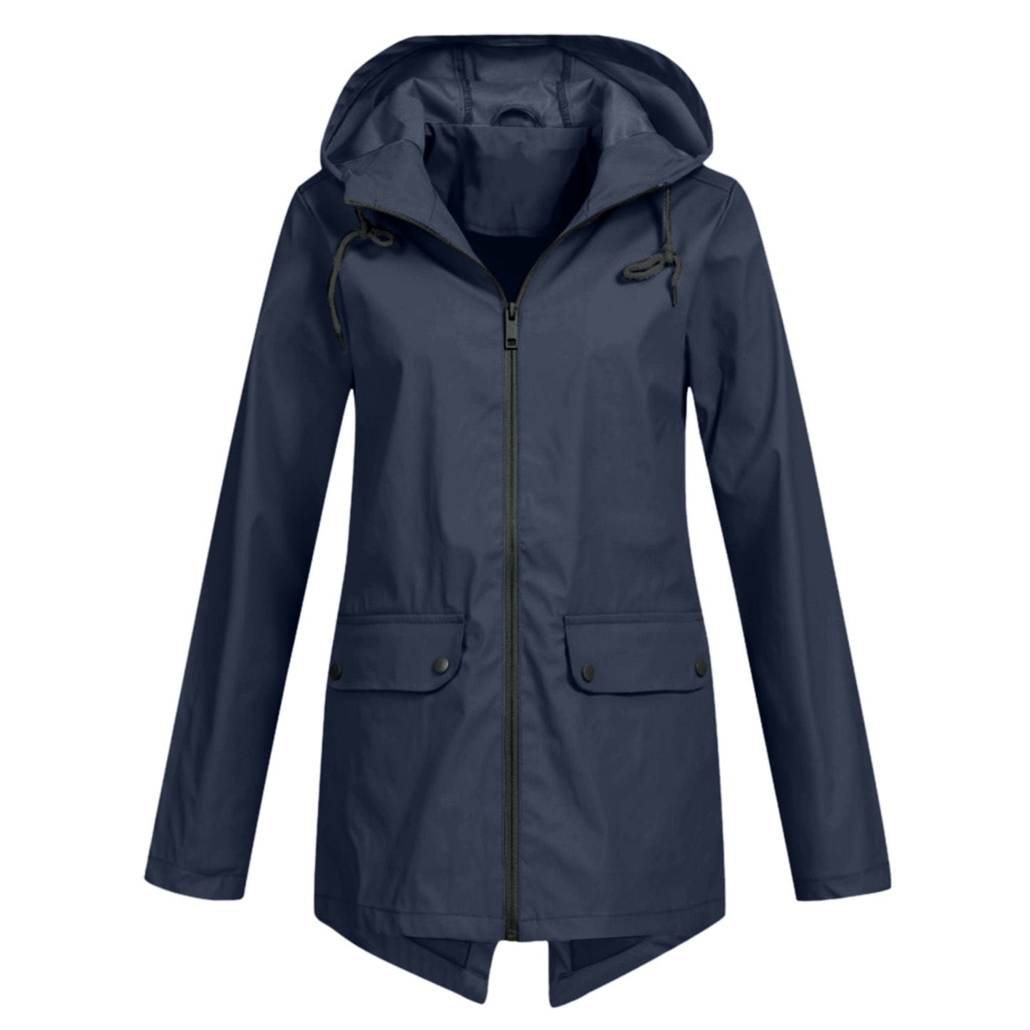 Damen wasserabweisende Übergangsjacke mit verstellbarer Kapuze und praktischen Taschen ModeGeist