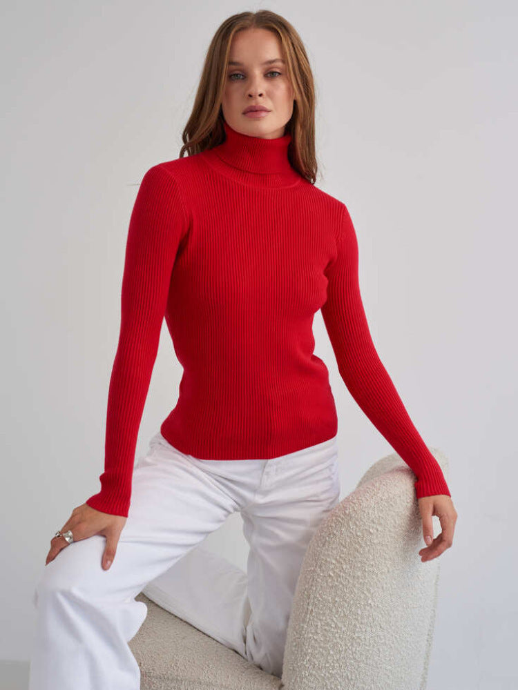 Damen Rollkragenpullover mit geripptem Design und lässigem Schnitt ModeGeist
