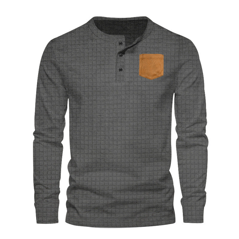 Herren Langarmshirt mit strukturiertem Design applikation ModeGeist