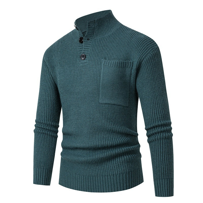 Herren Hochwertiger Pullover mit Modalmuster und Brusttasche ModeGeist