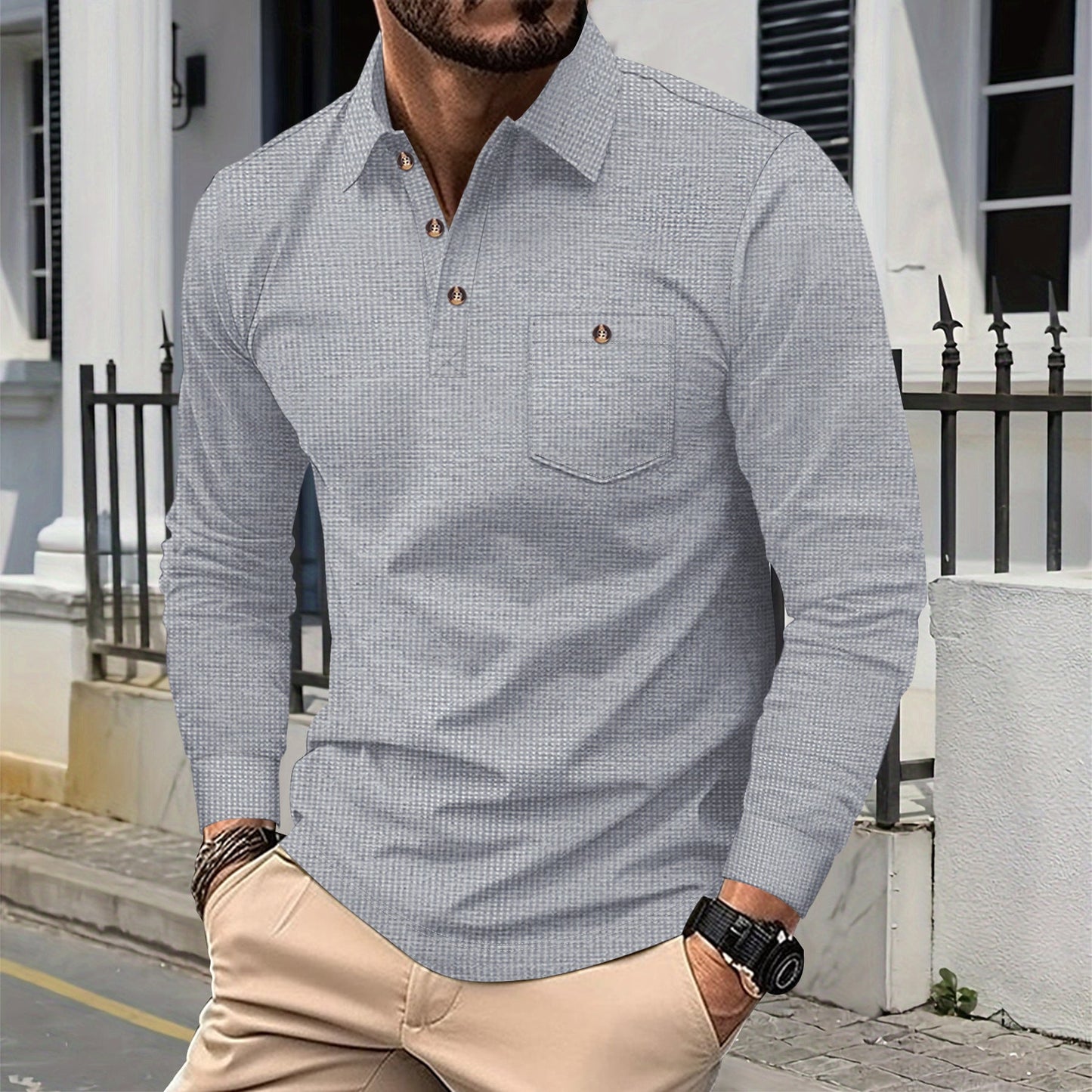 Herren Langarm Polohemd ModeGeist