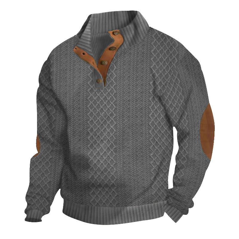 Damen lässiger Strickpullover mit strukturiertem Kragen Applikationen ModeGeist
