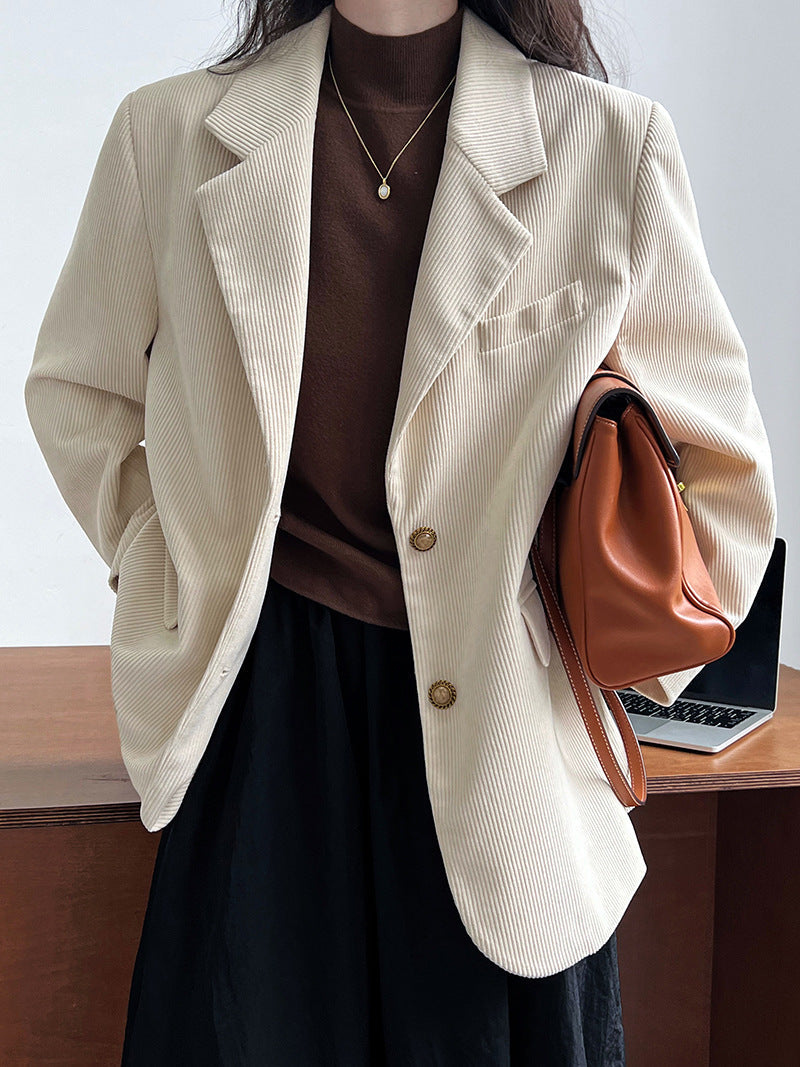 ModeGeist | Lockere Metallschnalle Cordjacke
