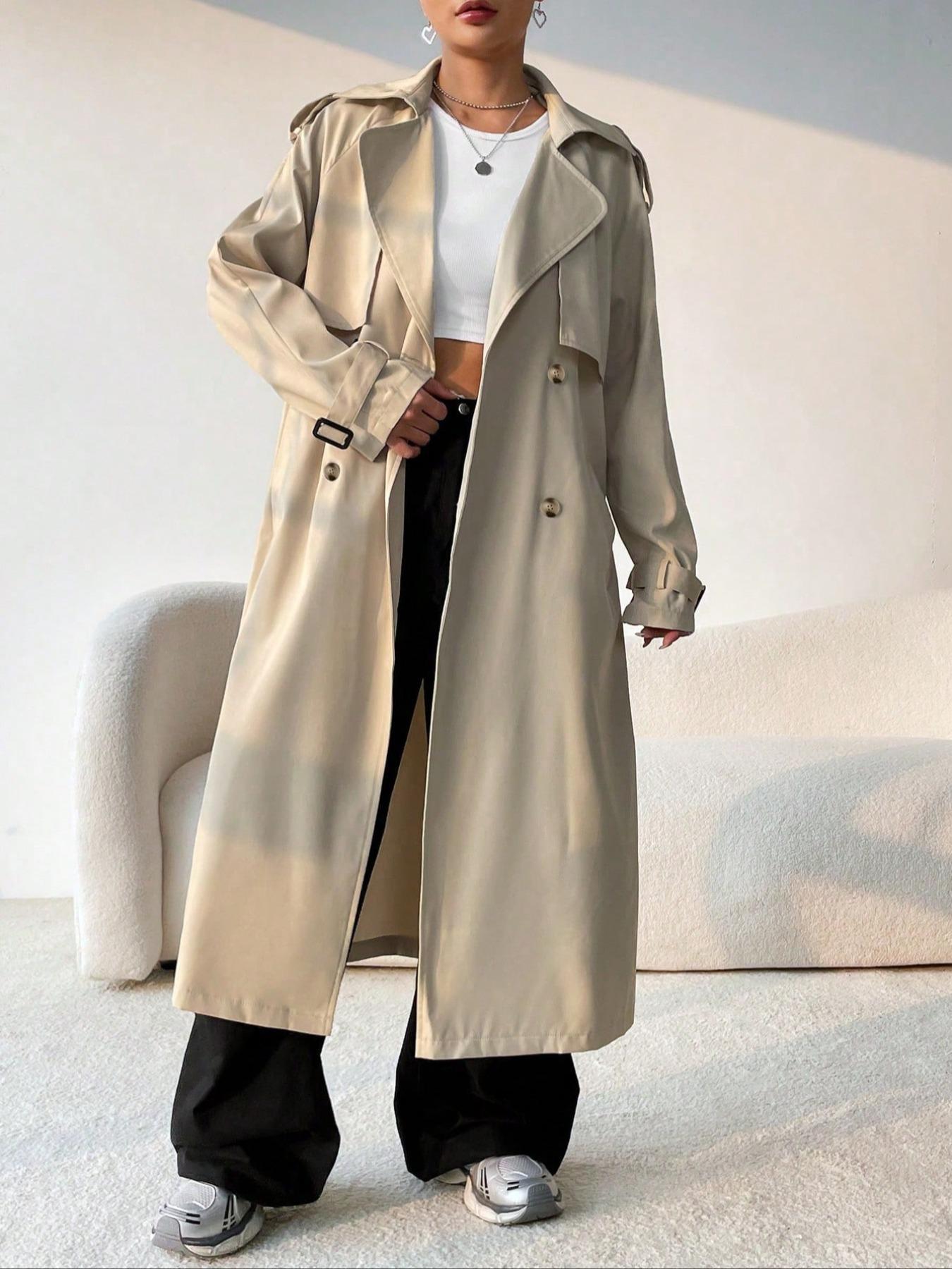 ModeGeist | Stilvoller Damen Trenchcoat mit Doppelter Knopfreihe
