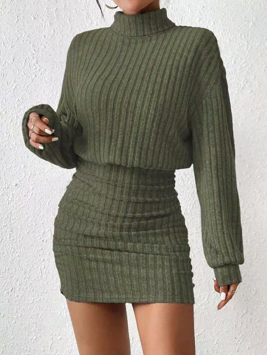 Damen Hochgeschlossener Strickpullover und Rock ModeGeist