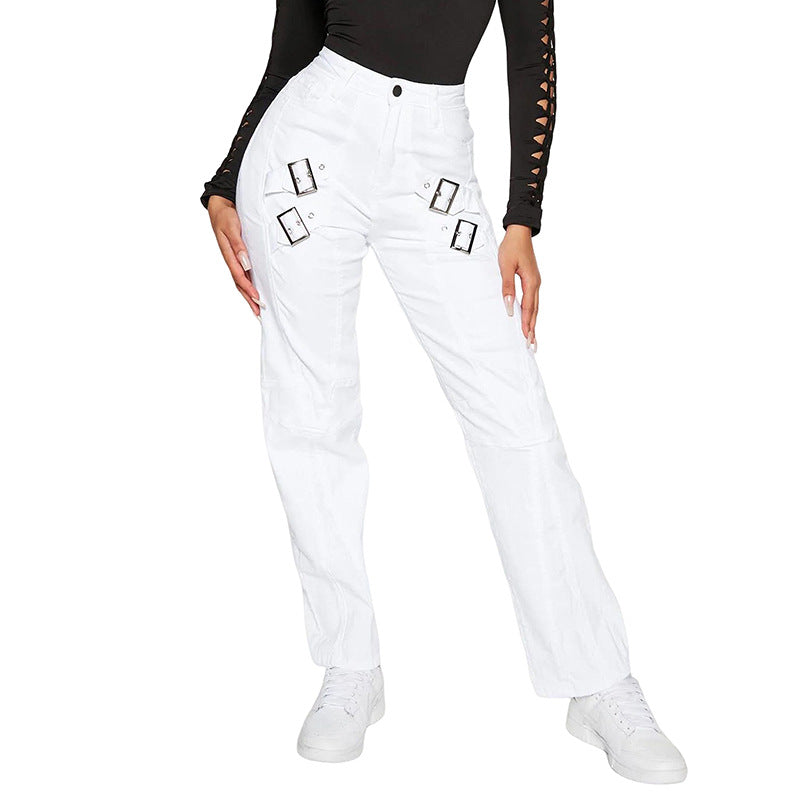 Modische Cargohose für Damen mit Schnallen von MODEGEIST