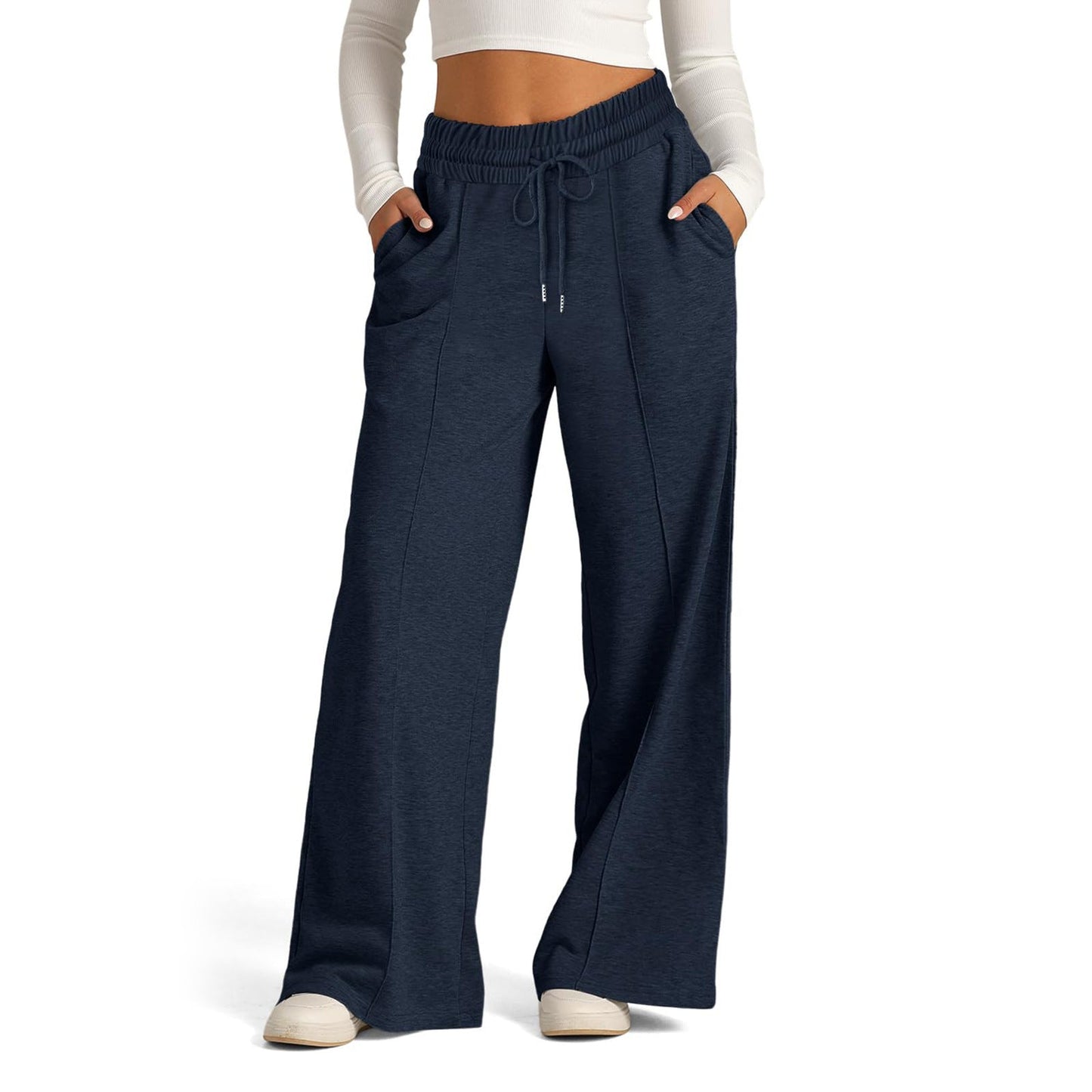 Modegeistische Damenhose: Weite Schlupfhose mit Taschen und hohem Tragekomfort