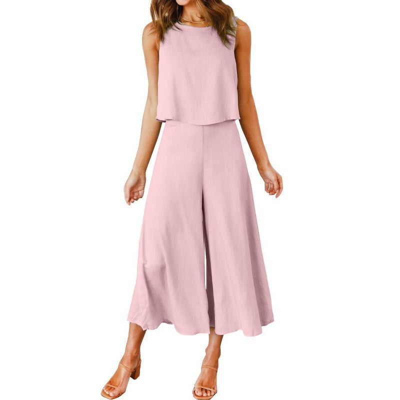 Damen Jumpsuit mit fließendem Schnitt und weitem Bein ModeGeist