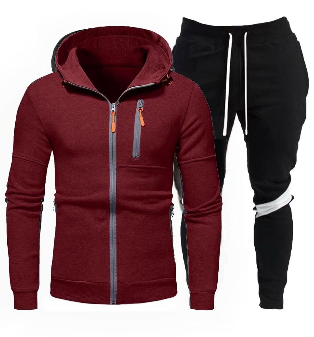 Herren sportliche Kapuzenjacke mit praktischem Reißverschluss und Jogginghose ModeGeist