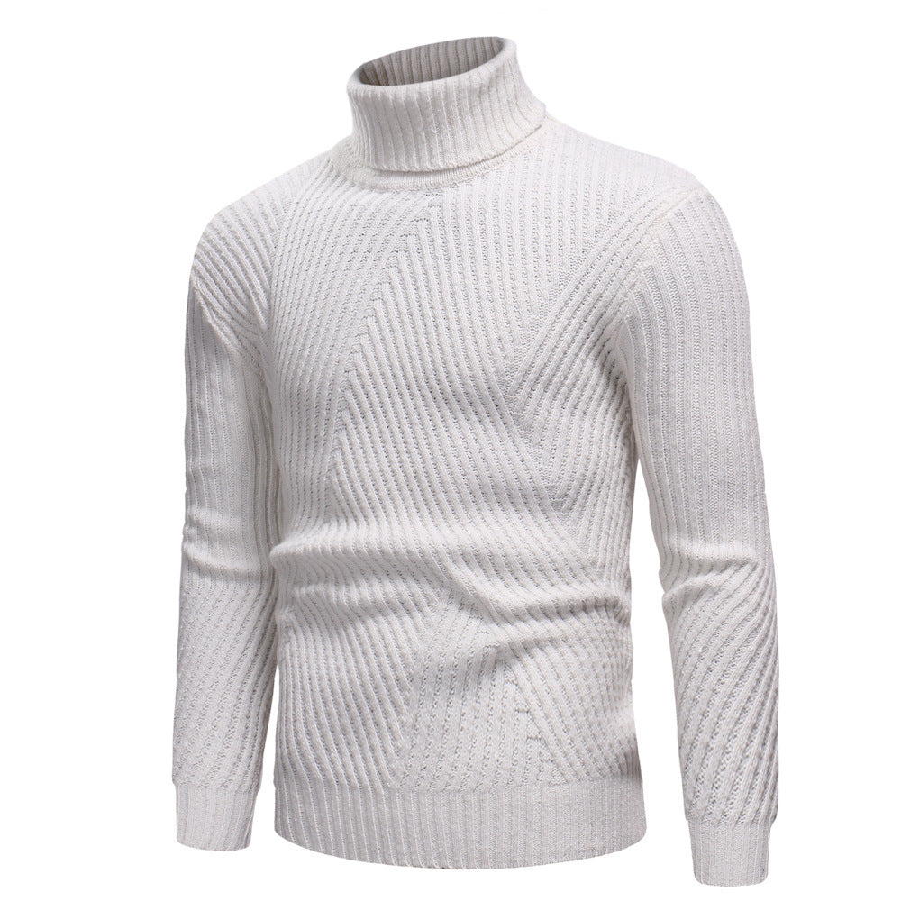 Herren Hochwertiger Rollkragenpullover im strukturierten Design ModeGeist