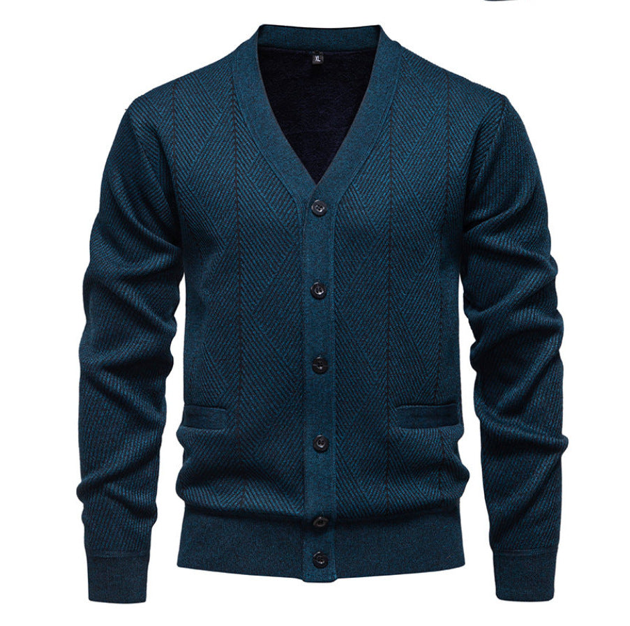 Herren modische Strickjacke mit einzigartigem Rautenmuster ModeGeist