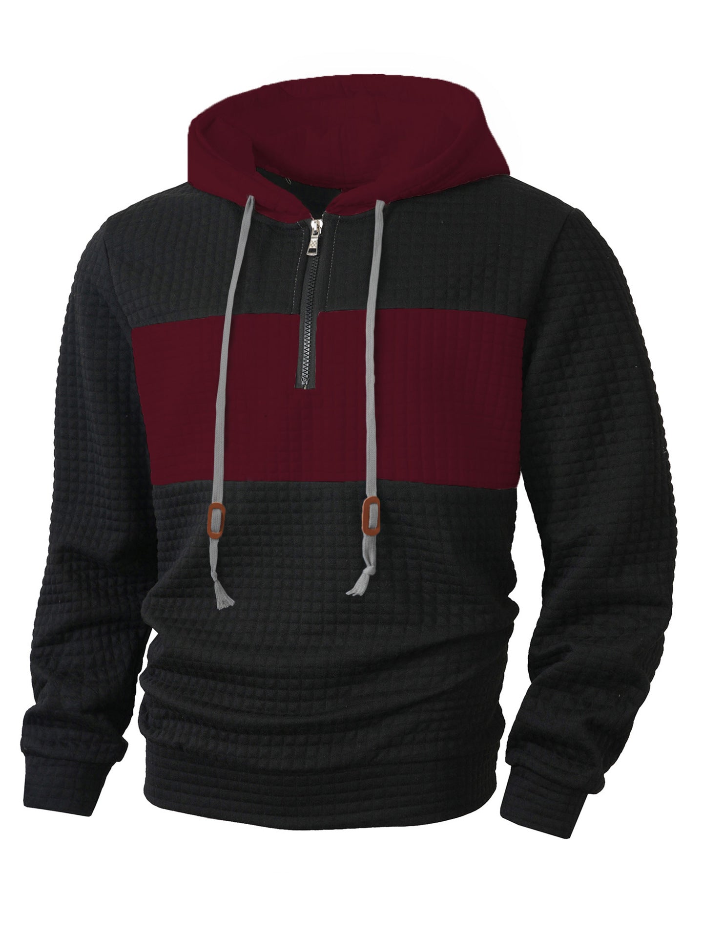 Herren Hoodie mit 1/4-Reißverschluss und strukturiertem Design ModeGeist