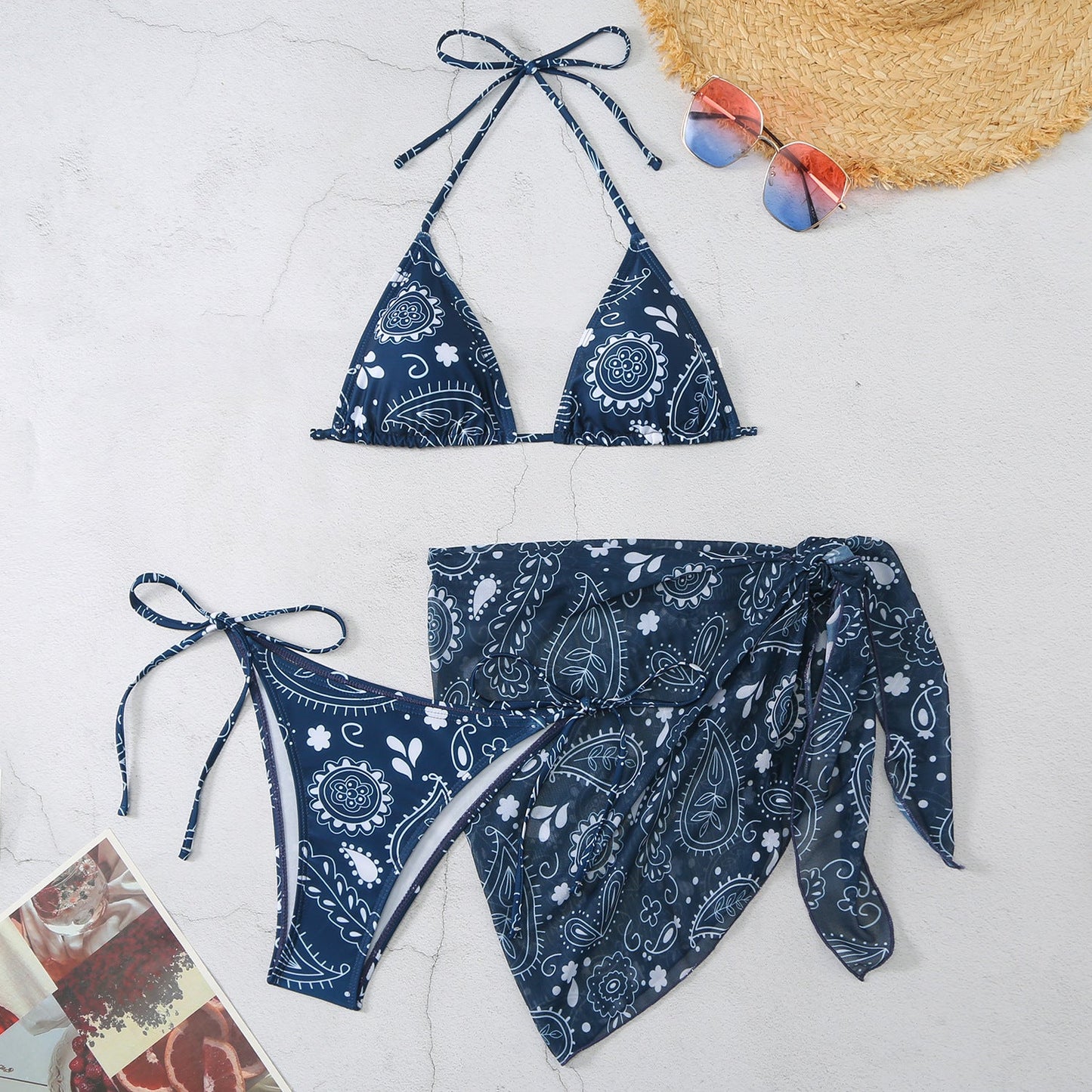 Moderner Damen-Bikini mit angesagtem Binde-Design