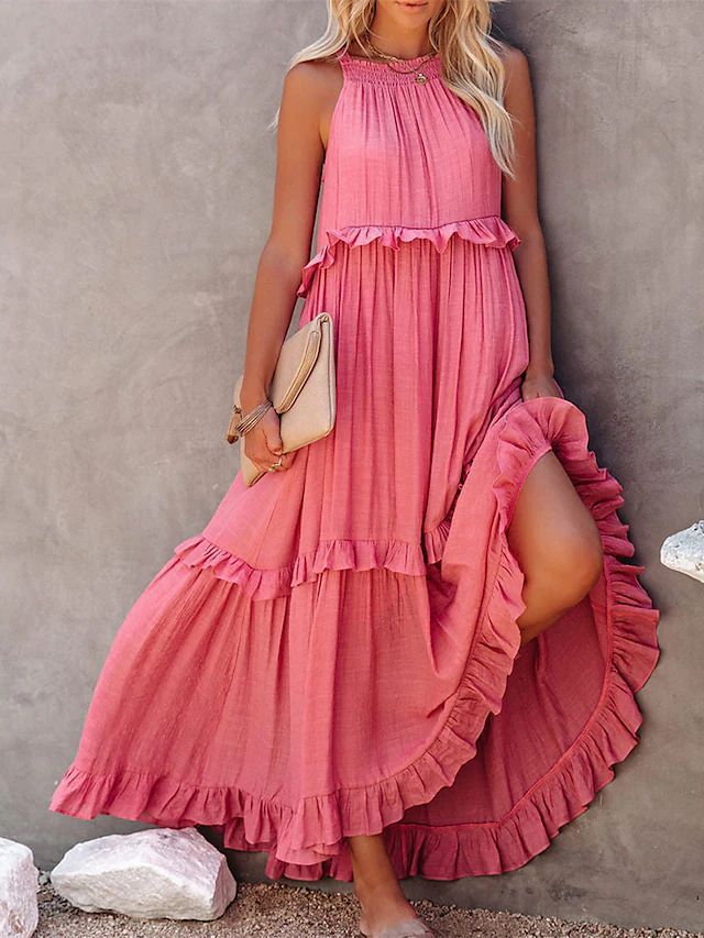 Elegantes Maxikleid mit Volant und elastischem Bund von MODEGEIST