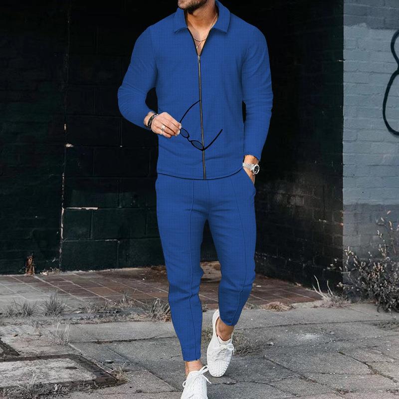 Herren modisches Freizeitanzug mit strukturiertem Oberteil und moderner Hose ModeGeist
