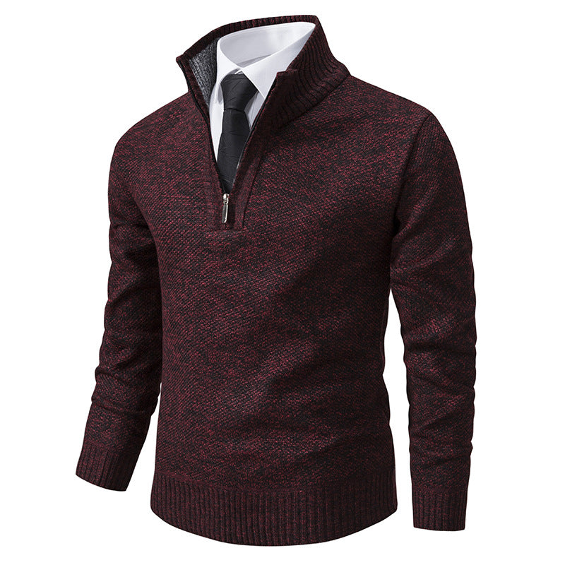 Herren Pullover mit modernem Reißverschluss und strukturierter Oberfläche ModeGeist