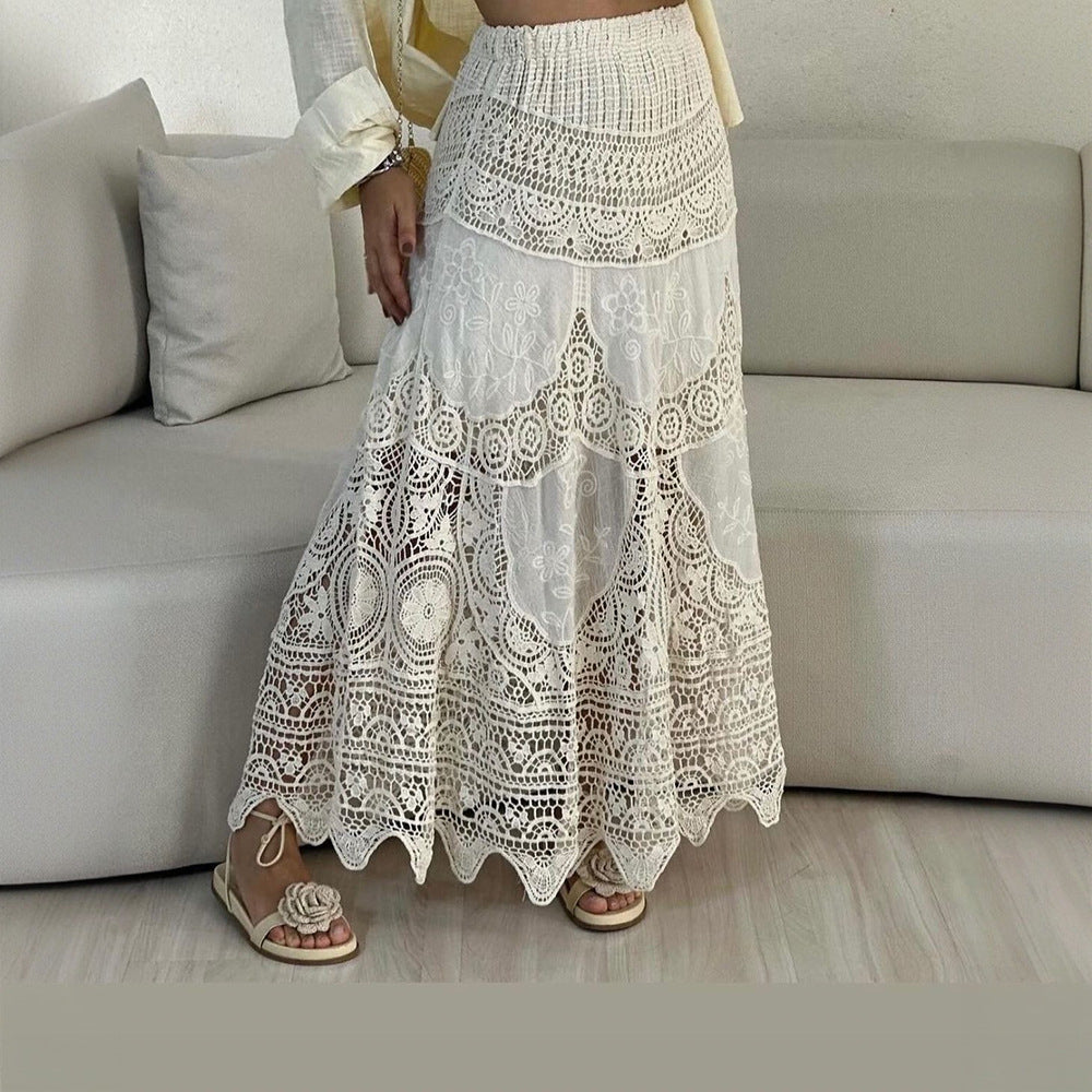 Bohemian Crochet Maxi Skirt by MODEGEIST for Women
