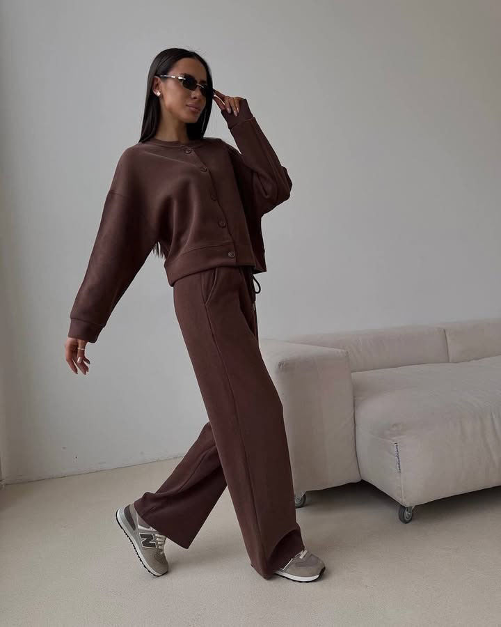 Damen lässiger Cardigan und Jogginghose Set ModeGeist