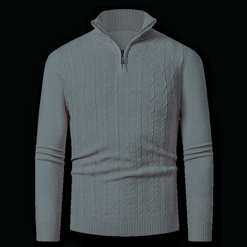 Herren Strickpullover mit modernem Kragen und Reißverschluss ModeGeist