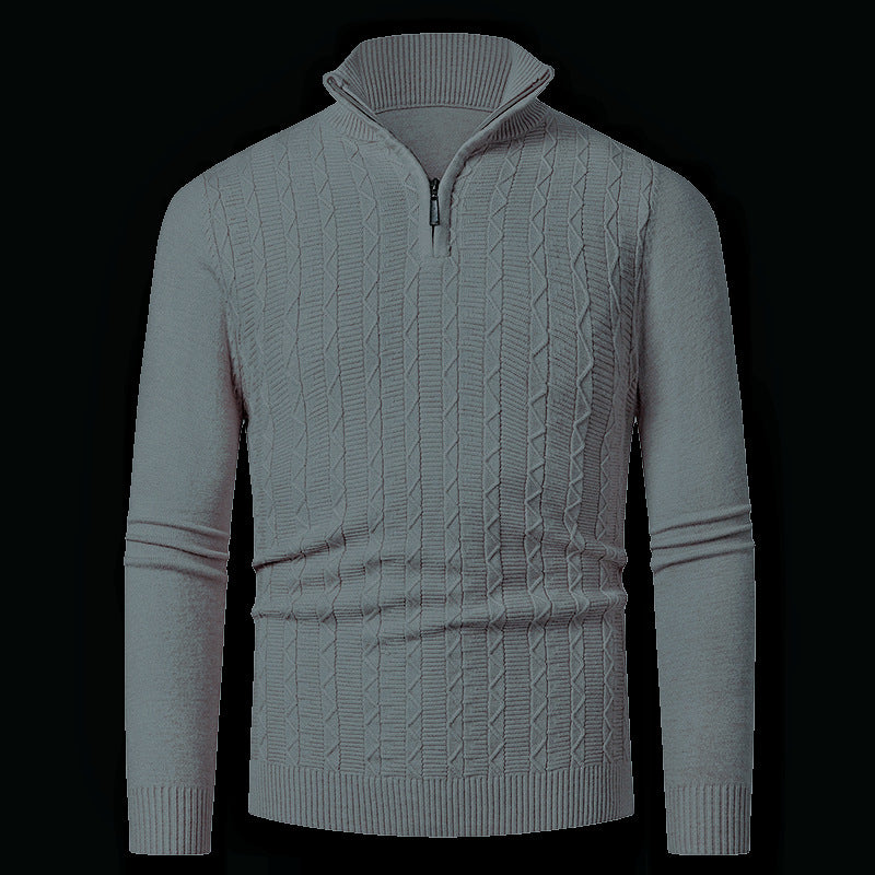 Herren Strickpullover mit modernem Kragen und Reißverschluss ModeGeist