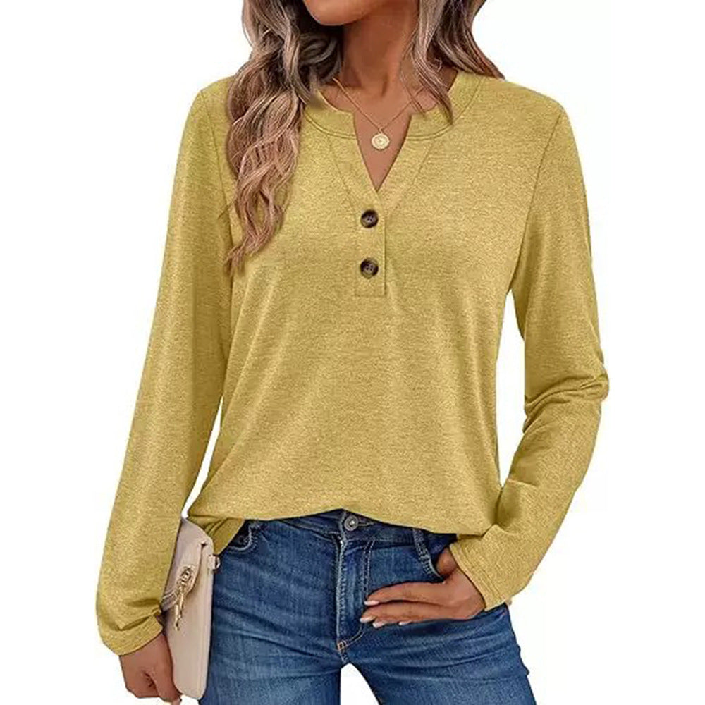Damen Langarmshirt mit Knopfdetails ModeGeist
