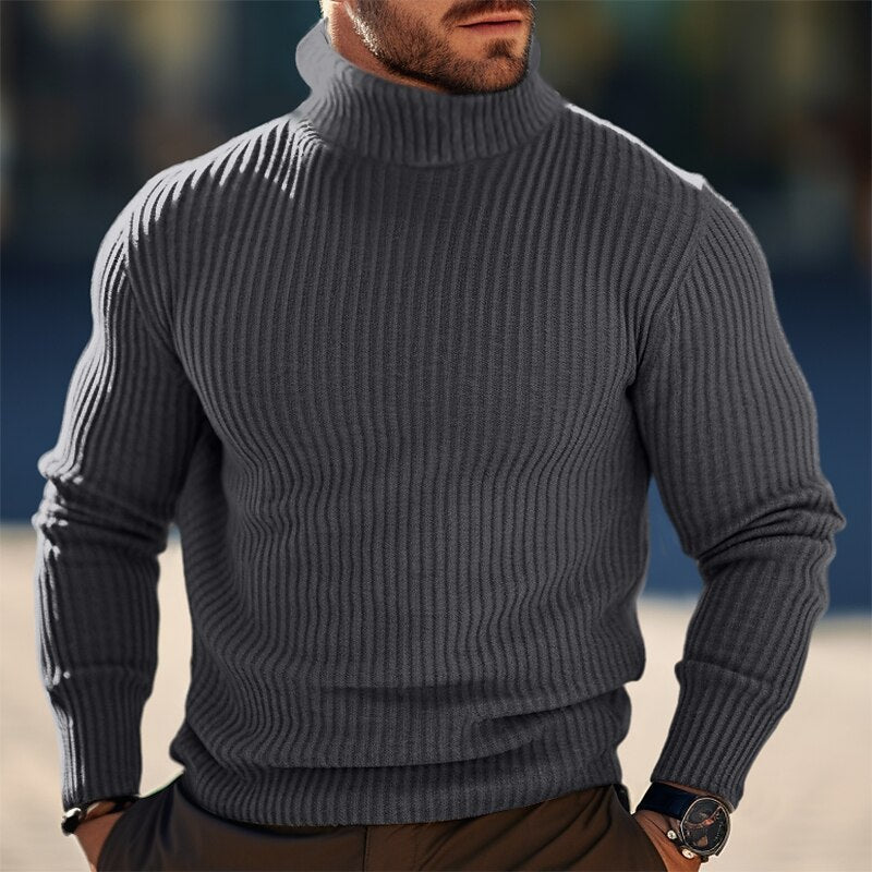 Herren Stehkragen Pullover aus strukturiertem Strick ModeGeist